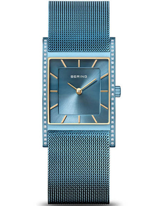 Front view of Bering 10426-398-S Blue Stainless Steel Womens Watch on white background