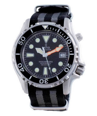 Front view of Ratio 1066KE20-33VA-BLK-VAR-NATO1 Mens Watch on white background