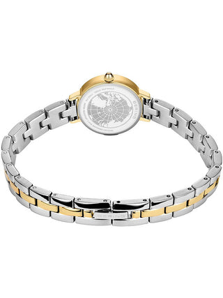 Angle shot of Bering 11022-714 White Dial Gold Stainless Steel Womens Watch on white background