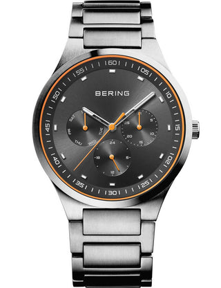 Front view of Bering 11740-009 Grey Dial Silver Stainless Steel Unisex Watch on white background