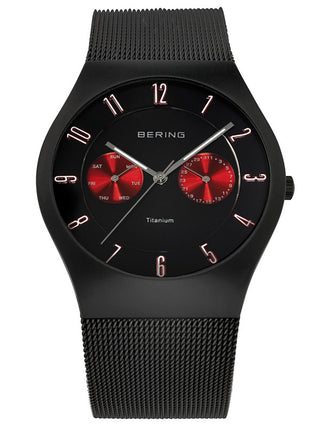 Front view of Bering 11939-229 Black Stainless Steel Unisex Watch on white background