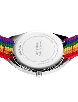 Angle shot of Bering 127220-36-009 Silver Stainless Steel Womens Watch on white background