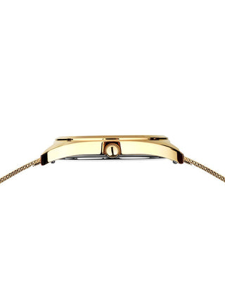 Angle shot of Bering 127220-36-334 White Dial Gold Stainless Steel Womens Watch on white background