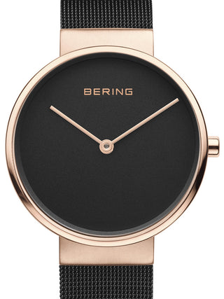 Front view of Bering 14539-166 Black Stainless Steel Womens Watch on white background