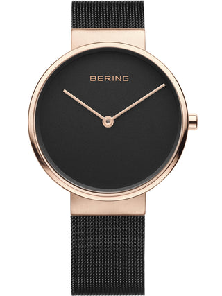 Angle shot of Bering 14539-166 Black Stainless Steel Womens Watch on white background