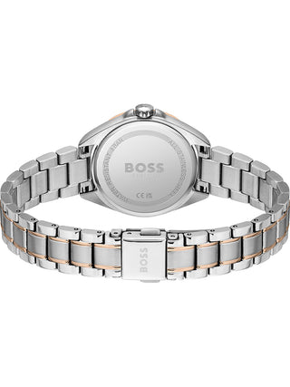 Angle shot of Hugo Boss 1502622 Rose Gold Stainless Steel Womens Watch on white background