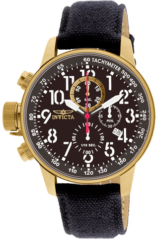 Front view of Invicta I-Force Chronograph INV1515 Black Fabric Mens Watch on white background