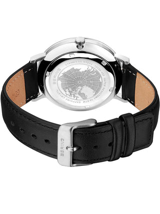 Angle shot of Bering 15439-402 Black Leather Unisex Watch on white background