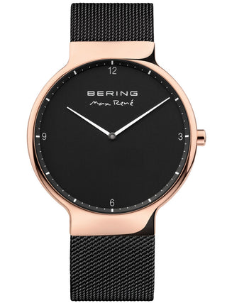 Front view of Bering 15540-262 Black Stainless Steel Unisex Watch on white background