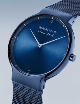 Angle shot of Bering 15540-397 Blue Stainless Steel Unisex Watch on white background