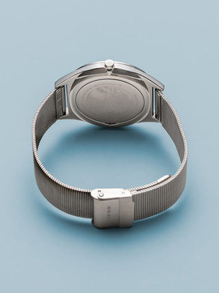 Angle shot of Bering 17140-009 Grey Dial Silver Stainless Steel Unisex Watch on white background