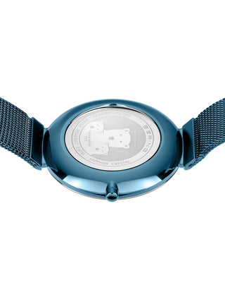 Angle shot of Bering 18132-CHARITY1 Blue Stainless Steel Womens Watch on white background