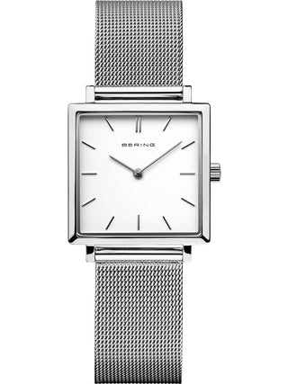 Front view of Bering 18226-004 White Dial Silver Stainless Steel Womens Watch on white background