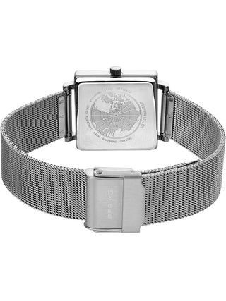 Angle shot of Bering 18226-004 White Dial Silver Stainless Steel Womens Watch on white background