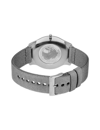 Angle shot of Bering 18342-577 Grey Textile Unisex Watch on white background