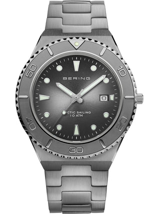 Front view of Bering 18940-777 Grey Stainless Steel Unisex Watch on white background