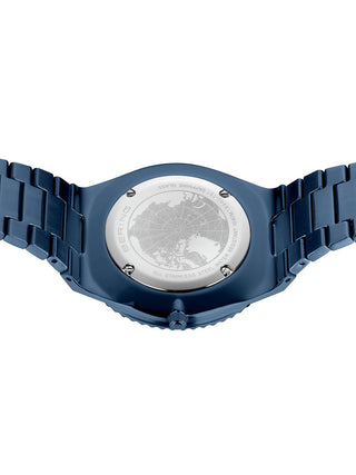 Angle shot of Bering 18940-797 Blue Stainless Steel Unisex Watch on white background