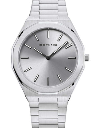 Front view of Bering 19641-700 Silver Stainless Steel Unisex Watch on white background