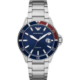 Front view of Emporio Armani Pepsi AR11339 Mens Watch on white background