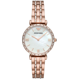 Front view of Emporio Armani Gianni T-Bar AR11294 Womens Watch on white background