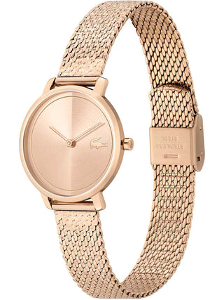 Angle shot of Lacoste 2001296 Rose Gold Stainless Steel Womens Watch on white background