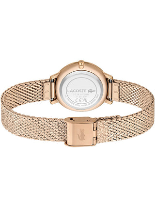 Angle shot of Lacoste 2001296 Rose Gold Stainless Steel Womens Watch on white background