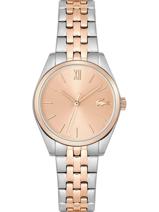 Front view of Lacoste 2001311 Rose Gold Stainless Steel Womens Watch on white background