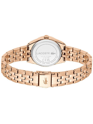 Angle shot of Lacoste 2001312 Rose Gold Stainless Steel Womens Watch on white background