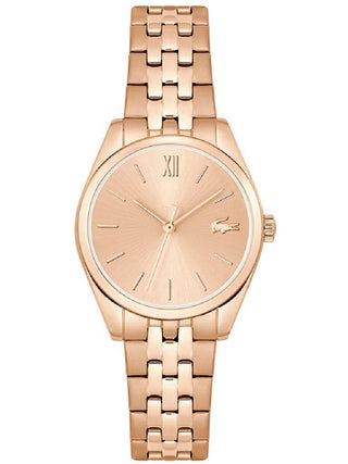 Front view of Lacoste 2001312 Rose Gold Stainless Steel Womens Watch on white background