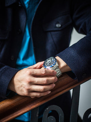 Angle shot of Casio Edifice Chronograph EFV-620D-1A2VUEF Black Dial Grey Stainless Steel Mens Watch on white background