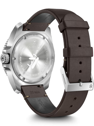 Angle shot of Victorinox 241976.1 Black Dial Brown Leather Unisex Watch on white background