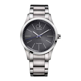 Front view of Calvin Klein Bold K2241107 Grey Stainless Steel Mens Watch on white background