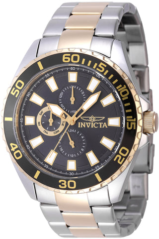 Front view of Invicta Pro Diver INV47557 Grey Stainless Steel Mens Watch on white background