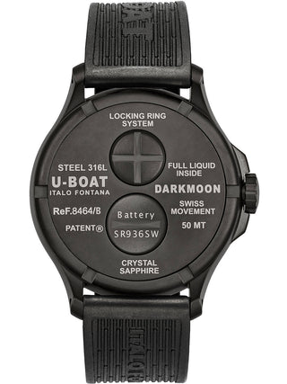 Angle shot of U-Boat 8464/C Black Unisex Watch on white background