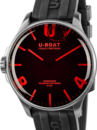 Front view of U-Boat 8465/B Black Unisex Watch on white background