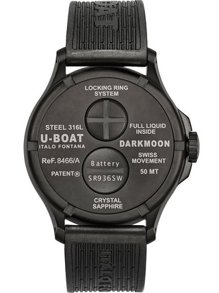 Angle shot of U-Boat 8466/C Black Unisex Watch on white background