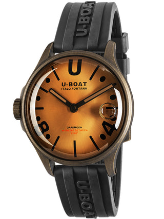 Angle shot of U-Boat 9547 Brown Dial Black Strap Unisex Watch on white background