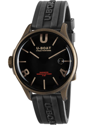 Angle shot of U-Boat 9549 Black Unisex Watch on white background