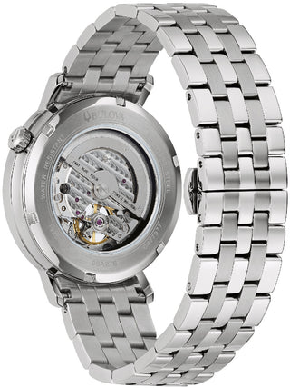 Angle shot of Bulova 96A276 Silver Stainless Steel Unisex Watch on white background