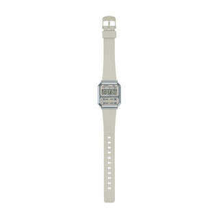 Angle shot of Casio Retro Vintage A100WEF-8AEF Rubber Unisex Watch on white background