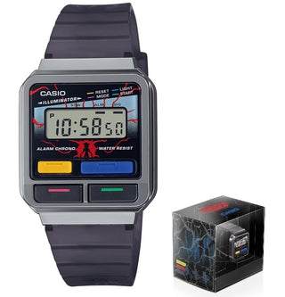 Front view of Casio Stranger Things Special Edition A120WEST-1AER Unisex Watch on white background