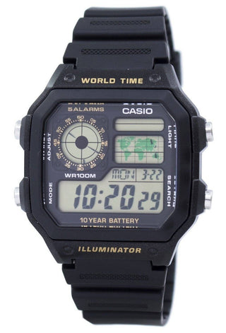 Front view of Casio AE-1200WH-1BVDF Mens Watch on white background