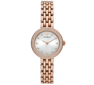 Front view of Emporio Armani Rosa AR11508 Womens Watch on white background