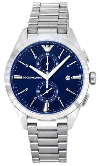 Front view of Emporio Armani Claudio Chronograph AR11541 Mens Watch on white background