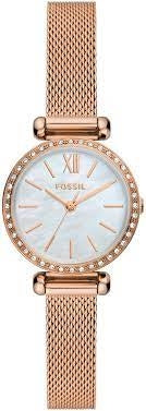 Front view of Fossil Tillie Mini BQ3897 Womens Watch on white background