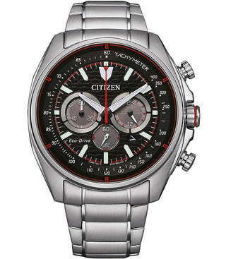 Front view of Citizen Sport Chrono Eco Drive CA4561-89E Mens Watch on white background