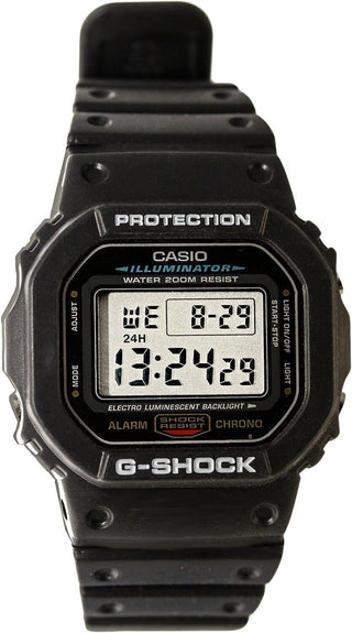 Front view of Casio DW-5600E-1V Mens Watch on white background