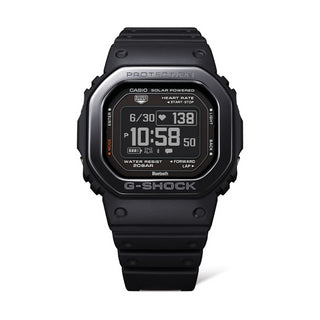 Angle shot of Casio G-Squad The Origin Black Metal-Huretane Bezel DW-H5600MB-1ER Mens Watch on white background