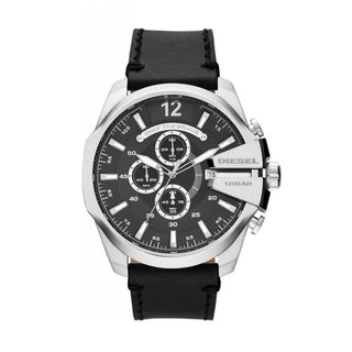 Front view of Diesel Mega Chief Special Pack + Necklace Chronograph DZ4559 Mens Watch on white background