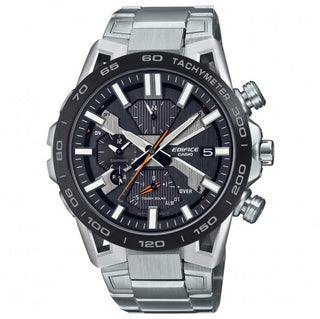 Front view of Casio Sospensione Bluetooth EQB-2000DB-1AER Mens Watch on white background